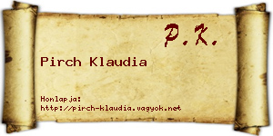 Pirch Klaudia névjegykártya