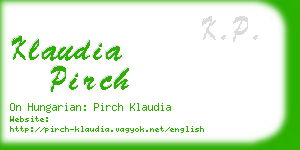 klaudia pirch business card